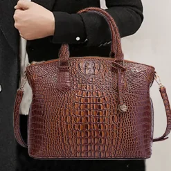 Luxury Metallic Crocodile Embossed Handbag – Shiny Blue and Green Faux Leather Tote with Top Handle and Shoulder Strap for Women, Perfect for Parties and Special Events