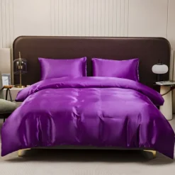 Luxury 4pcs 80g Light Luxury Color Diced Four-piece Set, 1 Suitable Bed Sheet, 1 Bed Sheet, 2 Pillowcases Suitable for Home Bedroom, Guest Room And Hotel, Good Quality And Comfortable