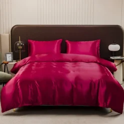 Luxury 4pcs 80g Light Luxury Color Diced Four-piece Set, 1 Suitable Bed Sheet, 1 Bed Sheet, 2 Pillowcases Suitable for Home Bedroom, Guest Room And Hotel, Good Quality And Comfortable