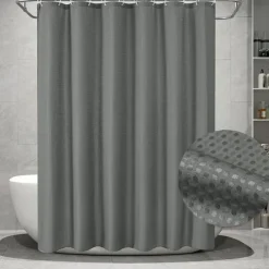 Luxury Waffle Weave Shower Curtain 180cm*180cm(70"*70") Water Repellent Bathroom Bathtub Cloth Fabric Shower Curtain Set, Hole-Free Toilet Partition Curtain for Separating Dry Wet Area