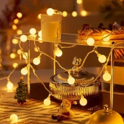10M 80 LED Globe String Lights Battery Powered, Outdoor String Lights for Christmas, Party, Garden & Holiday Decor