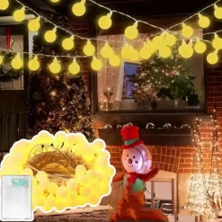 10M 80 LED Globe String Lights Battery Powered, Outdoor String Lights for Christmas, Party, Garden & Holiday Decor