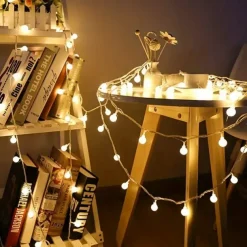 10M 80 LED Globe String Lights Battery Powered, Outdoor String Lights for Christmas, Party, Garden & Holiday Decor