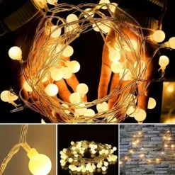 10M 80 LED Globe String Lights Battery Powered, Outdoor String Lights for Christmas, Party, Garden & Holiday Decor
