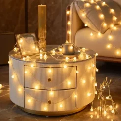 10M 80 LED Globe String Lights Battery Powered, Outdoor String Lights for Christmas, Party, Garden & Holiday Decor