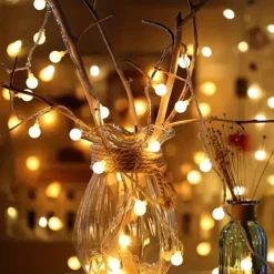 10M 80 LED Globe String Lights Battery Powered, Outdoor String Lights for Christmas, Party, Garden & Holiday Decor