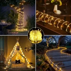 5M 50 LED Waterproof String Lights, Warm White with 13-Key Remote Control, USB Powered String Lights Configurable US/EU/UK Plug for Christmas Outdoor Party Decor