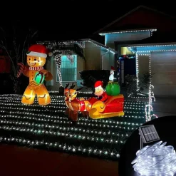 22M 200 Leds Outdoor waterproof solar tube light string, Christmas, New Year, holiday, wedding, courtyard fence, steps, balcony atmosphere decoration light string