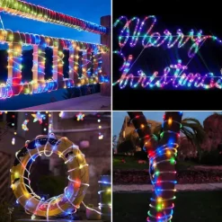 22M 200 Leds Outdoor waterproof solar tube light string, Christmas, New Year, holiday, wedding, courtyard fence, steps, balcony atmosphere decoration light string