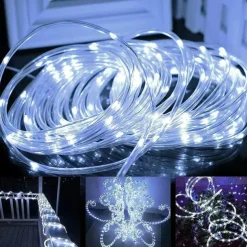 22M 200 Leds Outdoor waterproof solar tube light string, Christmas, New Year, holiday, wedding, courtyard fence, steps, balcony atmosphere decoration light string