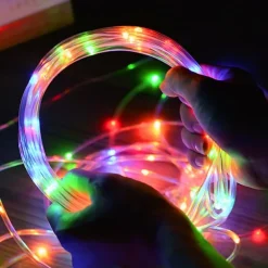 10M 100 LEDs Waterproof String Lights with Remote Control, RGB & Warm White Configurable Plugs, USB Powered Party Night Light for Christmas Decorations