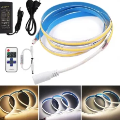 2~5m COB LED Strip Ligh 640/960/1600 LEDs 10mm Warm White Red Blue Yellow 12V for Under Cabinet Vanity Mirror Bedroom Kitchen