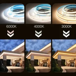 2~5m COB LED Strip Ligh 640/960/1600 LEDs 10mm Warm White Red Blue Yellow 12V for Under Cabinet Vanity Mirror Bedroom Kitchen