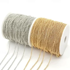 10M Diy Jewelry Accessories Iron Encryption Chain Extension Chain Tail Chain Antique Clothing Necklace Bracelet Material 3 * 4mm