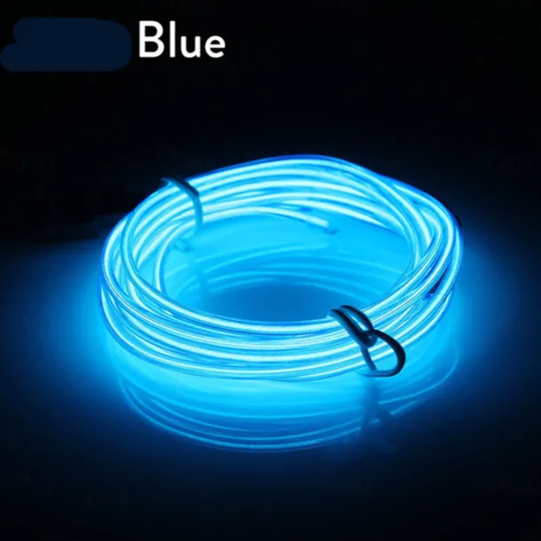 5m EL Wire for Car Interior Strip Lights with USB Flexible LED Neon Atmosphere Ambient Rope Tape Light for Car Door
