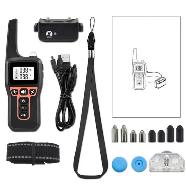 1000m Electric Dog Training Collar Light Waterproof Rechargeable Pet Anti Bark Control Collar For Dogs Electric Shocker