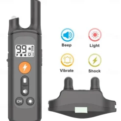 800m Electric Dog Training Collar Waterproof Rechargeable Remote Control With Lock Button Shock Vibration Sound Type C Charger