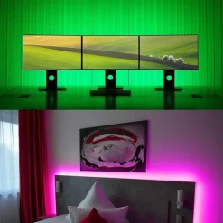 20m 65FT LED RGB Light Strip SMD 5050 Waterproof IP65 Flexible with IR 44 Key Controller for TV Bedroom Party Home Decration 360LEDs 10mm 2x32.8FT
