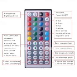 20m 65FT LED RGB Light Strip SMD 5050 Waterproof IP65 Flexible with IR 44 Key Controller for TV Bedroom Party Home Decration 360LEDs 10mm 2x32.8FT