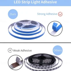 20m 65ft LED Smart Strip Lights TV Backlight RGB Bluetooth Music Sync 5M 10M 15M 2835 SMD Color Changing with 40 Keys Controller for Bedroom Kitchen Home Decoration