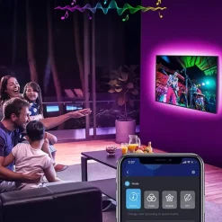 20m 65ft LED Smart Strip Lights TV Backlight RGB Bluetooth Music Sync 5M 10M 15M 2835 SMD Color Changing with 40 Keys Controller for Bedroom Kitchen Home Decoration