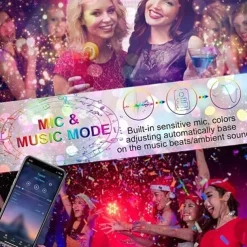 20m 65ft LED Smart Strip Lights TV Backlight RGB Bluetooth Music Sync 5M 10M 15M 2835 SMD Color Changing with 40 Keys Controller for Bedroom Kitchen Home Decoration