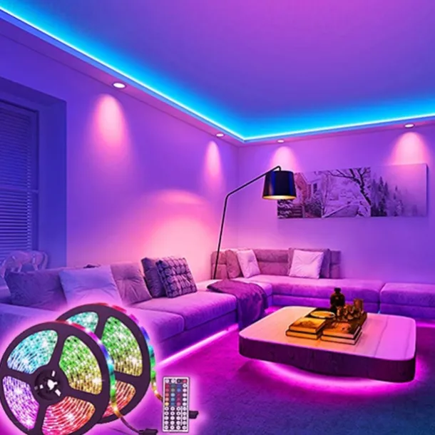 10m 32.8ft LED Strip Light Dimmable Light Sets RGB Color Changing 600 LEDs 5050 SMD Remote Control IP44 for DIY Home Party Décor