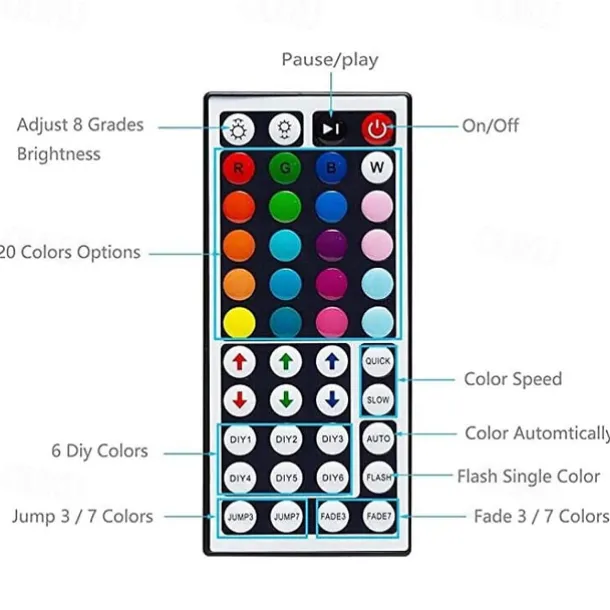 10m 32.8ft LED Strip Light Dimmable Light Sets RGB Color Changing 600 LEDs 5050 SMD Remote Control IP44 for DIY Home Party Décor