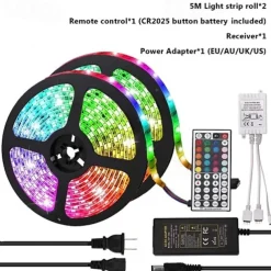 10m 32.8ft LED Strip Light Dimmable Light Sets RGB Color Changing 600 LEDs 5050 SMD Remote Control IP44 for DIY Home Party Décor