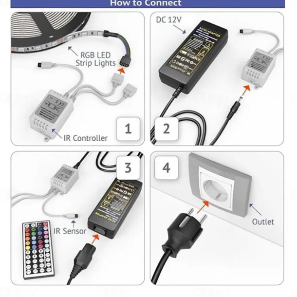 10m 32.8ft LED Strip Light Dimmable Light Sets RGB Color Changing 600 LEDs 5050 SMD Remote Control IP44 for DIY Home Party Décor