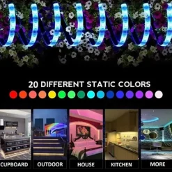 10m 32.8ft LED Strip Light Dimmable Light Sets RGB Color Changing 600 LEDs 5050 SMD Remote Control IP44 for DIY Home Party Décor