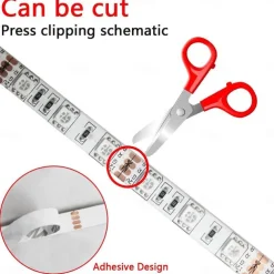 10m 32.8ft LED Strip Light Dimmable Light Sets RGB Color Changing 600 LEDs 5050 SMD Remote Control IP44 for DIY Home Party Décor