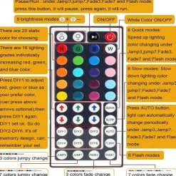 20M 65.6ft LED Strip Lights RGB Color Changing SMD 5050 Tape Lights Flexible for Bedroom Kitchen DIY Home Decoration 12V 10A