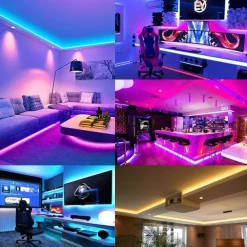 20M 65.6ft LED Strip Lights RGB Color Changing SMD 5050 Tape Lights Flexible for Bedroom Kitchen DIY Home Decoration 12V 10A