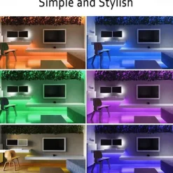 5M 16.4ft LED Strip Lights RGB TV Backlight Bedroom Kitchen Decor 300 x 5050SMD IR 44Key Remote Control Self-adhesive Color-Changing