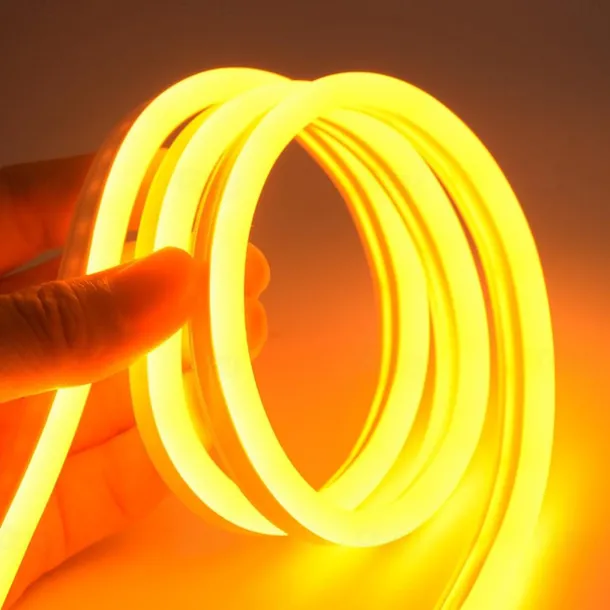 2m 6.6ft Neon Strip Lights 240LEDs 2835 SMD Warm White Colorful DIY Christmas New Year Bar Bedding Party Waterproof Cuttable Decorative 12V