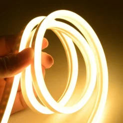 2m 6.6ft Neon Strip Lights 240LEDs 2835 SMD Warm White Colorful DIY Christmas New Year Bar Bedding Party Waterproof Cuttable Decorative 12V