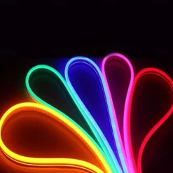 2m 6.6ft Neon Strip Lights 240LEDs 2835 SMD Warm White Colorful DIY Christmas New Year Bar Bedding Party Waterproof Cuttable Decorative 12V