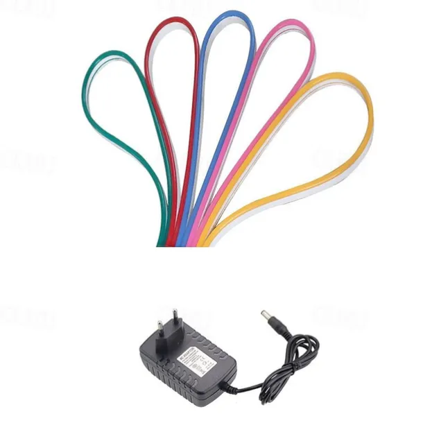 2m 6.6ft Neon Strip Lights 240LEDs 2835 SMD Warm White Colorful DIY Christmas New Year Bar Bedding Party Waterproof Cuttable Decorative 12V