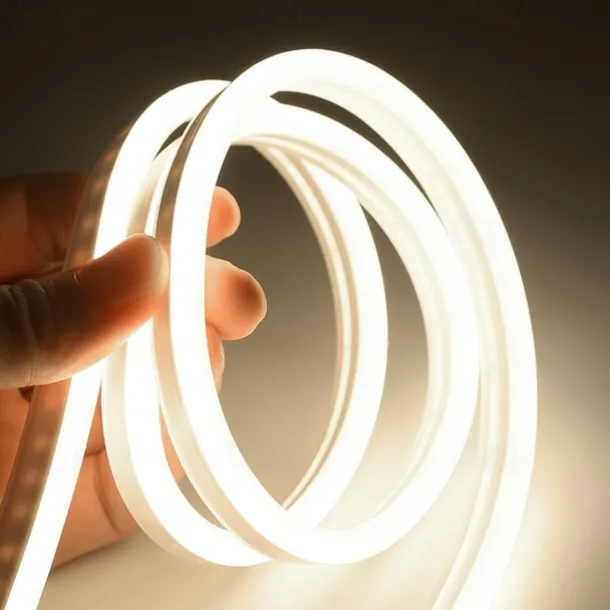 2m 6.6ft Neon Strip Lights 240LEDs 2835 SMD Warm White Colorful DIY Christmas New Year Bar Bedding Party Waterproof Cuttable Decorative 12V