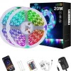 10m 32.8ft Smart App Control Flexible Led Strip Light 5050 RGB SMD 360 LEDs Work with Alexa Google 12V 4A Adapter Kit