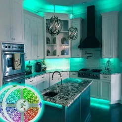 10m 32.8ft Smart App Control Flexible Led Strip Light 5050 RGB SMD 360 LEDs Work with Alexa Google 12V 4A Adapter Kit