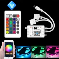 10m 32.8ft Smart App Control Flexible Led Strip Light 5050 RGB SMD 360 LEDs Work with Alexa Google 12V 4A Adapter Kit