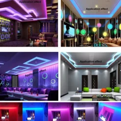 10m 32.8ft Smart App Control Flexible Led Strip Light 5050 RGB SMD 360 LEDs Work with Alexa Google 12V 4A Adapter Kit