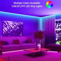 5m 16.4ft Smart LED RGB Strip Light 150 LEDs 5050 SMD TV Backlight Home Décor Work with Alexa Google 10mm 24Keys Remote Controller DC Cables WiFi App Control USB Self-adhesive 5V USB Powered