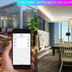 5m 16.4ft Smart LED RGB Strip Light 150 LEDs 5050 SMD TV Backlight Home Décor Work with Alexa Google 10mm 24Keys Remote Controller DC Cables WiFi App Control USB Self-adhesive 5V USB Powered