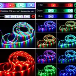 10m 32.8ft Smart LED Strip Light RGB SMD 2835 600LEDs Work with Alexa Google TV Backlight With 24 Keys Remote Control