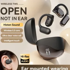 M62 Hands Free Telephone Driving Headset Ear Hook Bluetooth 5.3 Ergonomic Design Stereo Surround sound for Apple Samsung Huawei Xiaomi MI Yoga Fitness Gym Workout Mobile Phone