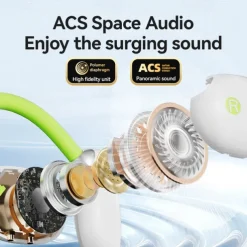 M80 Hands Free Telephone Driving Headset Ear Clip Bluetooth 5.3 Ergonomic Design Surround sound HIFI for Fitness Gym Workout Mobile Phone