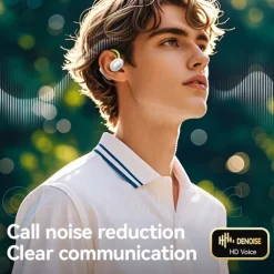 M80 Hands Free Telephone Driving Headset Ear Clip Bluetooth 5.3 Ergonomic Design Surround sound HIFI for Fitness Gym Workout Mobile Phone